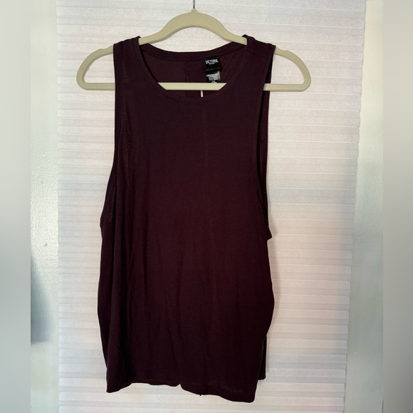 Victoria's Secret Sport VSX Tank Top Lace Up Gold Grommets Open Back Slit - Picture 1 of 7